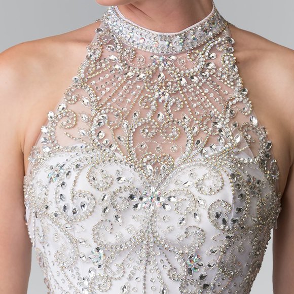 High Neck Sequin Ballgown Prom Dress GSGL2206 - Picture 4 of 9